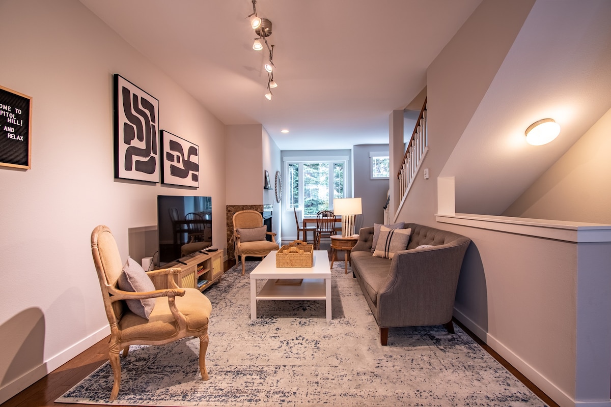 Heart of Capitol Hill Townhouse w/ Parking & A/C