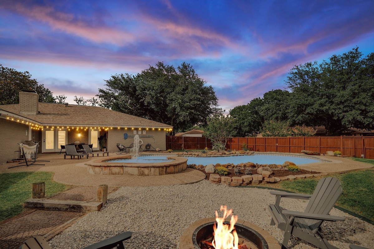 Relaxing Texas Retreat: 4BR w Pool & Dream Kitchen