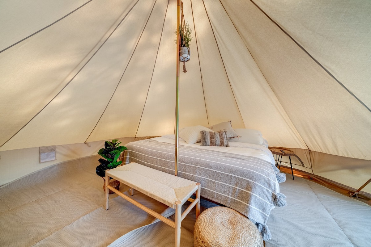 Secluded Canvas Tent Nestled in the Trees