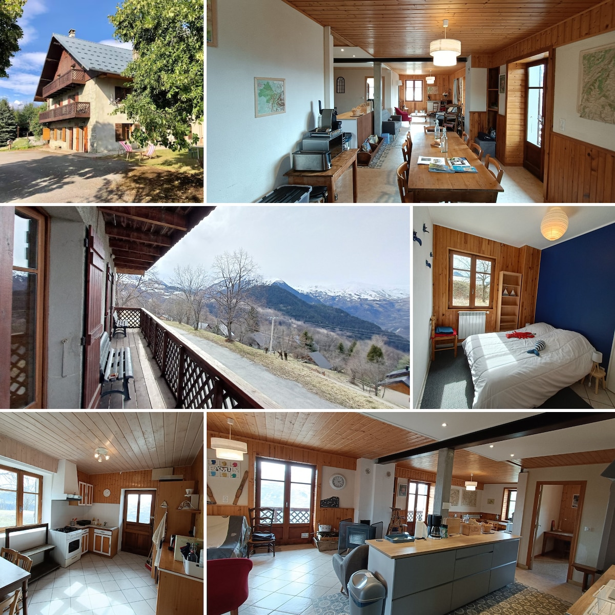 萨沃（ Savoie ）的家庭度假木屋，欣赏全景