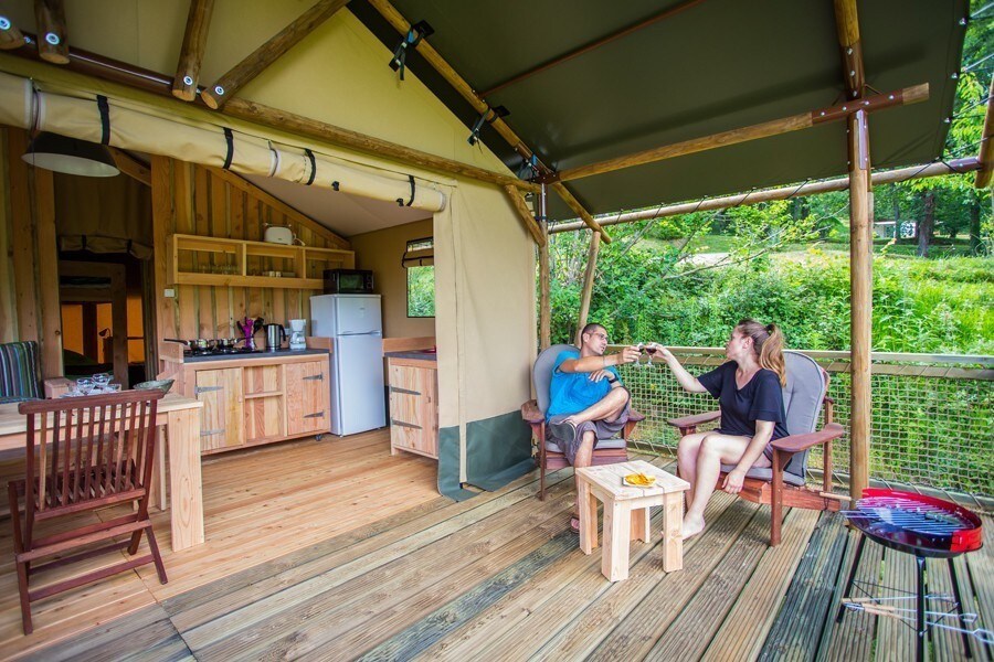 Lodge Tent Safari Wood 3 Rooms 5 People