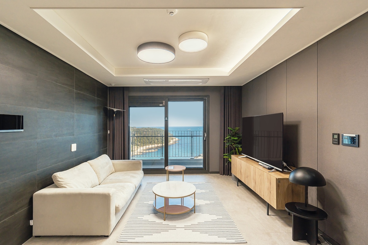 位于Busan Giji Ocean Deluxe的现代室内住宿3间客房2间