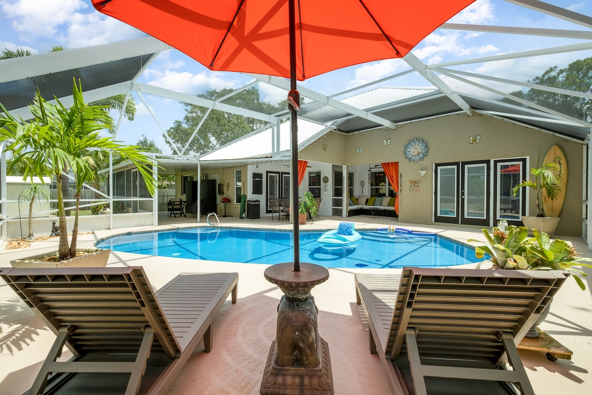 Elegant 4BR Pool Sanctuary · Ideal for Work/Play!