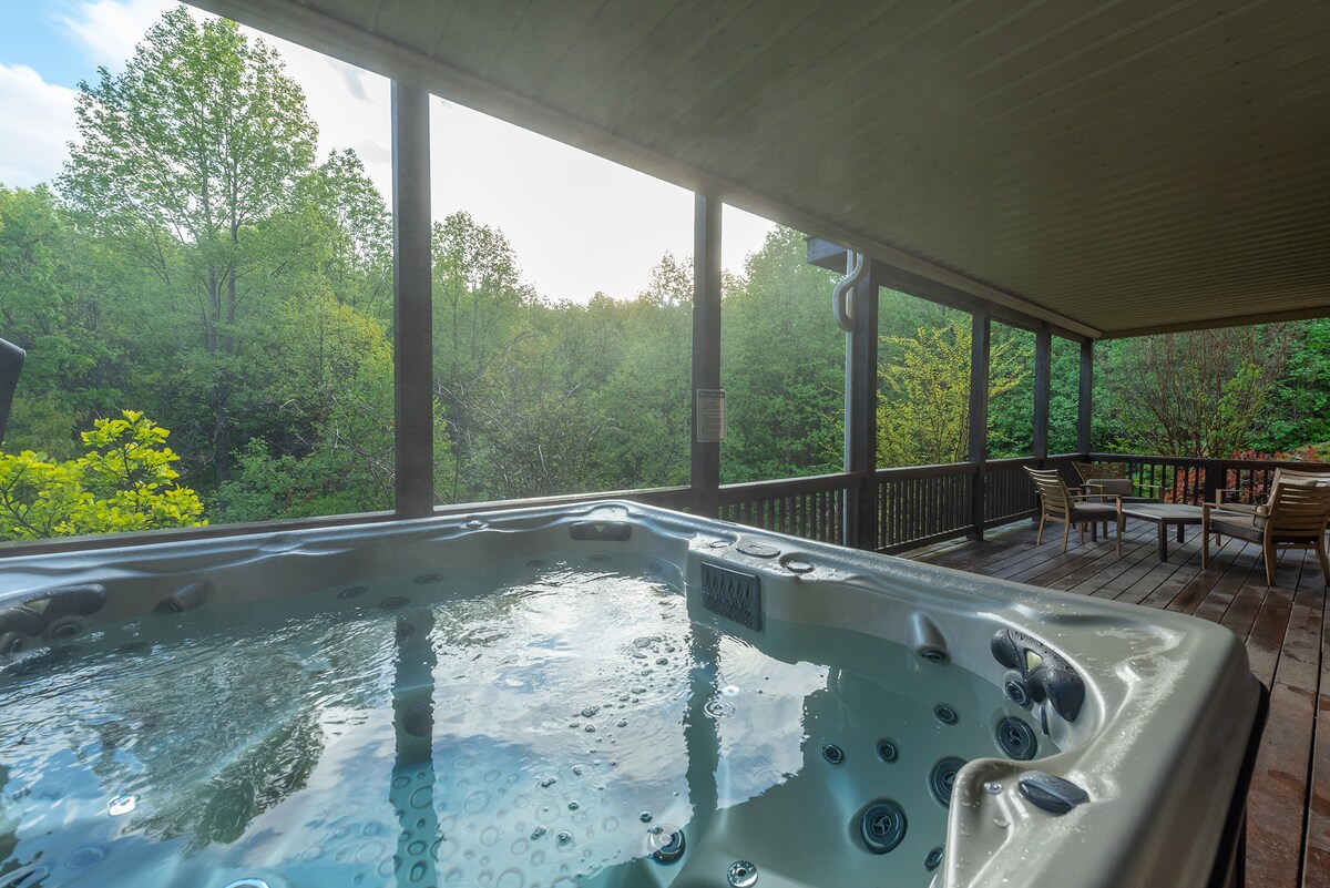 Fireside Retreat | Hot Tub, Fire Pit & Views!