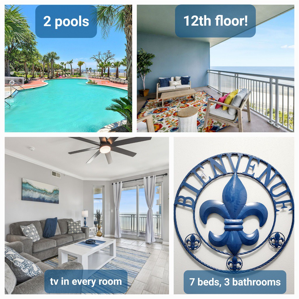 Beach Views | 12th Floor | Legacy| 2 Pools| 6 beds