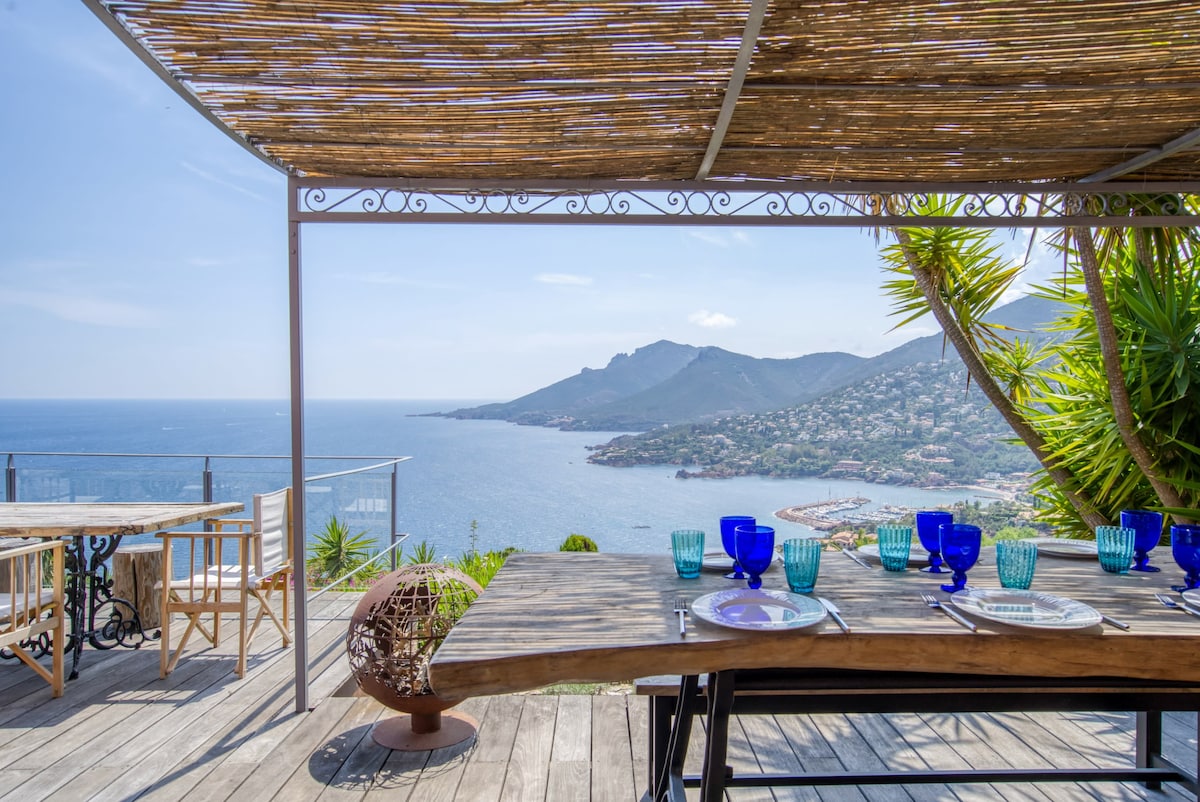 Théoule villa 3 chambres avec vue mer et piscine