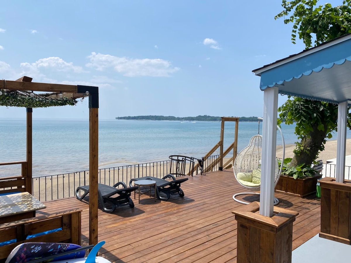 Water Front Beach House - 3卧室，带烧烤和日落！