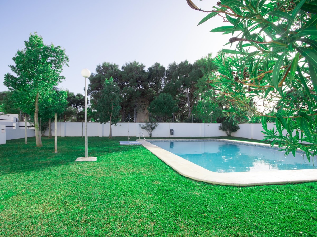 With pool and terrace in La Atalaya