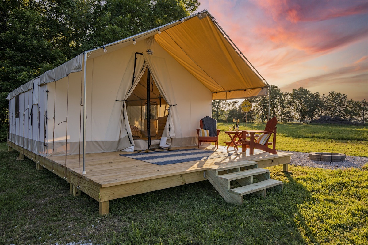 Large Heated Glamping Tent in Cassville, Missouri