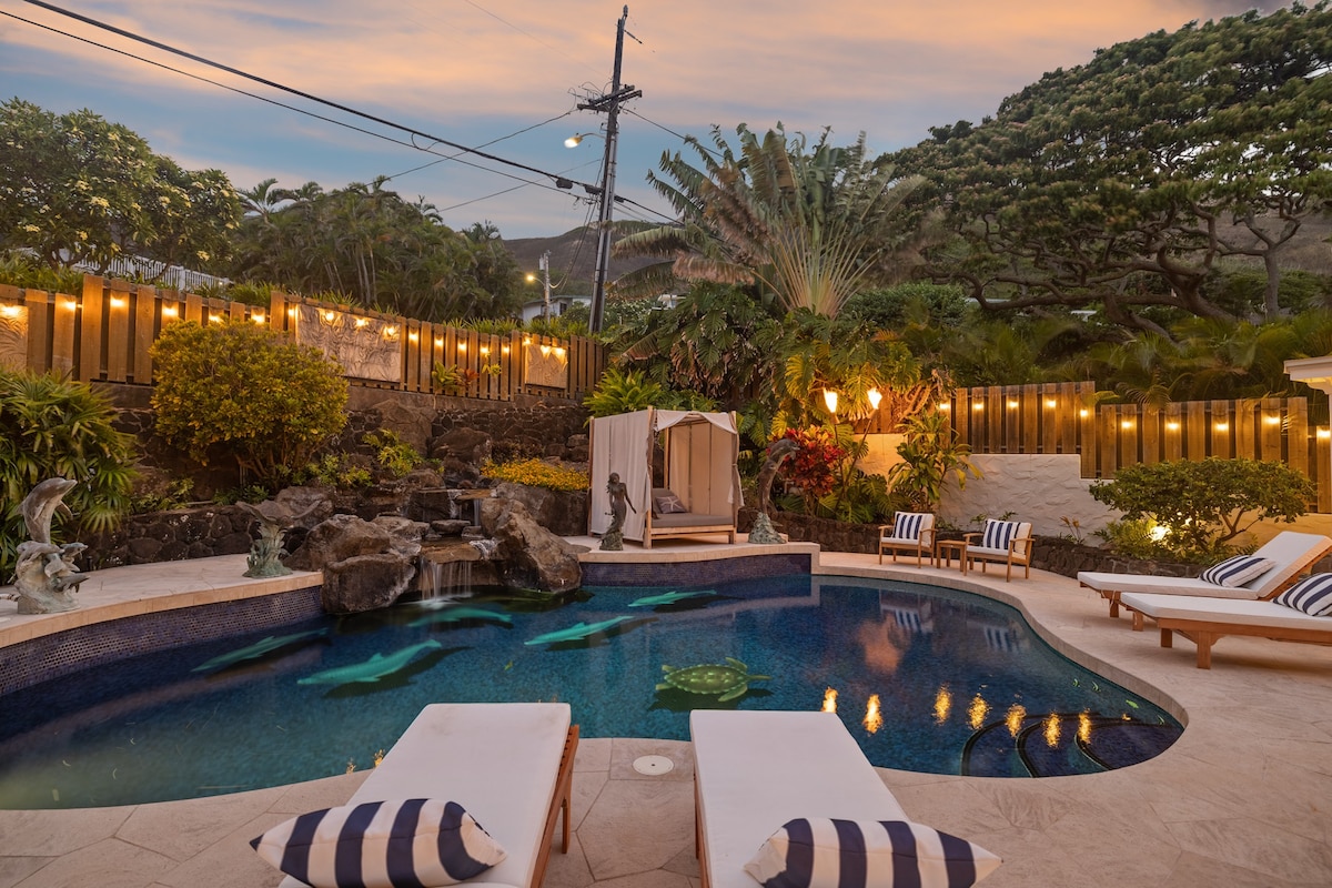 私人泳池，景色迷人： 5卧室夏威夷避风港