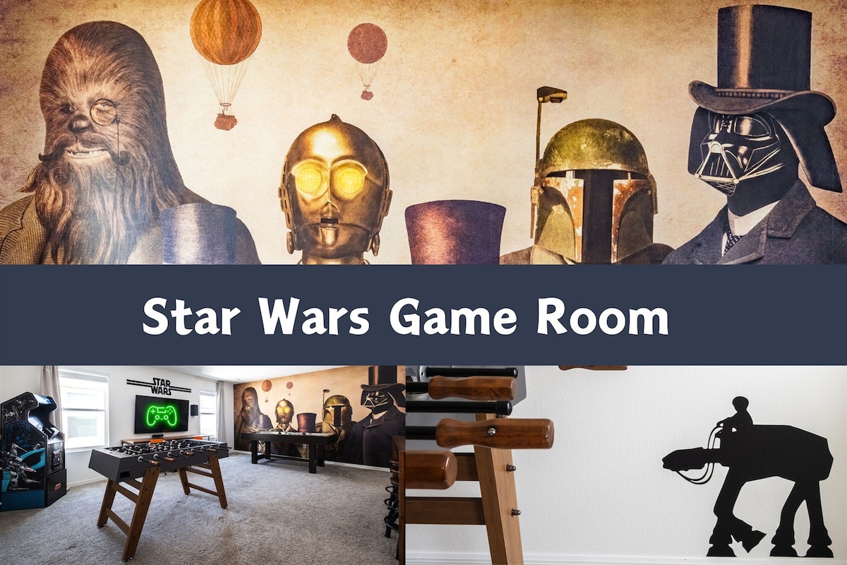 Family Oasis with Star Wars Game Room, Pool & Spa