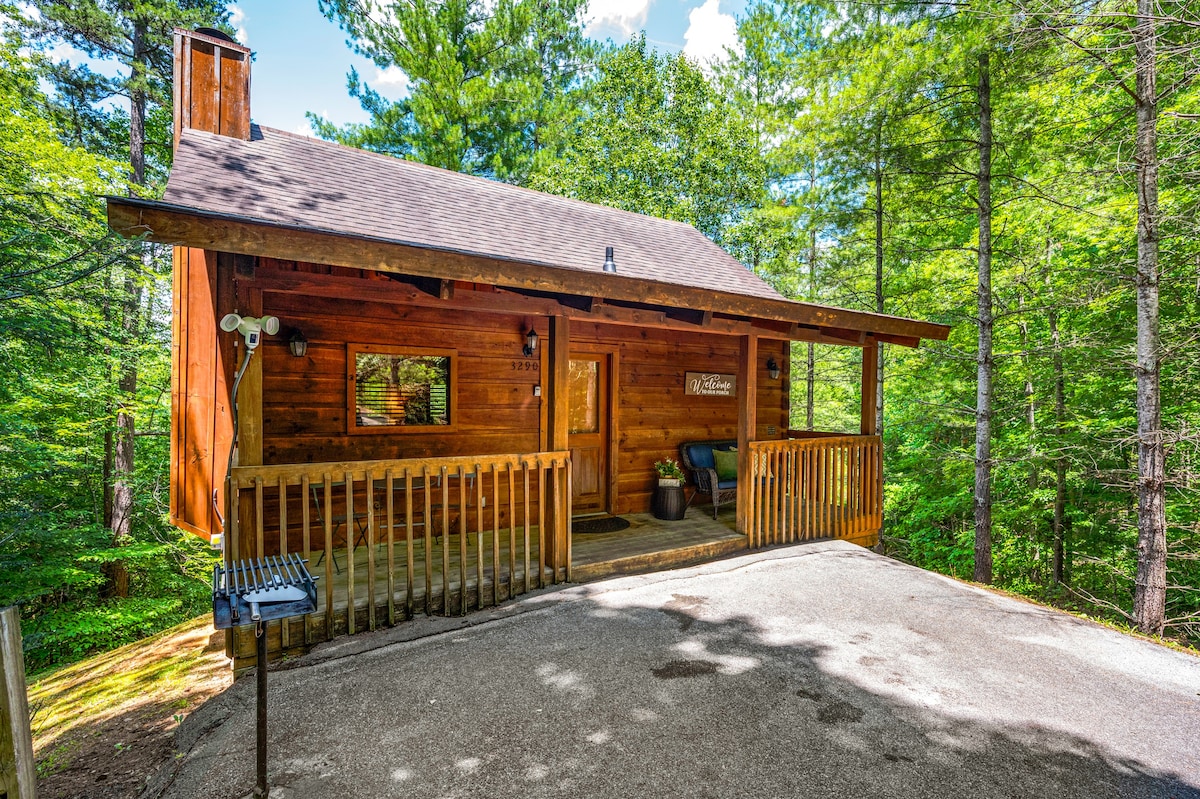 Location! Private Log Cabin, Hot Tub, Fireplace