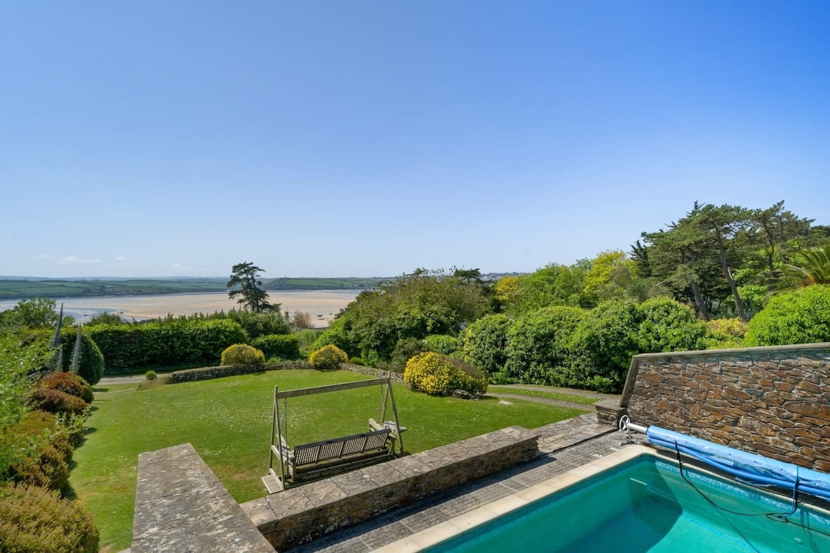 Beautiful Home with Pool Overlooking Camel Estuary