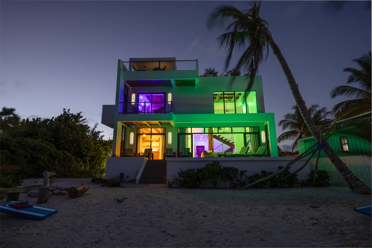 Private Beachfront Home with Dock, Pool, Rooftop