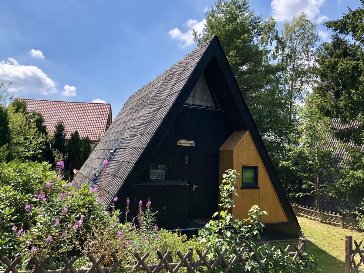 Wooden chalet with oven, in Oberharz near a lake