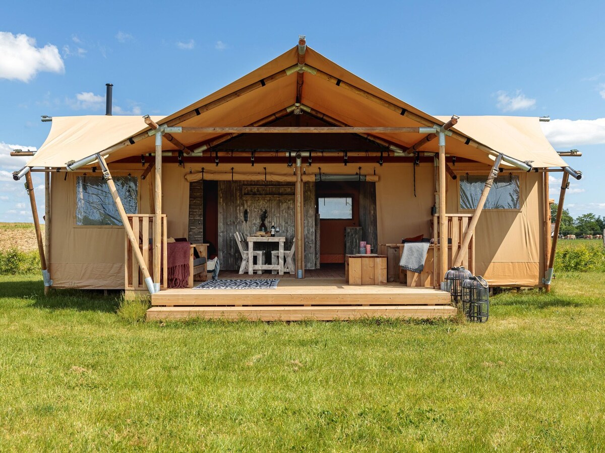 Beautiful glamping tent with pellet stove