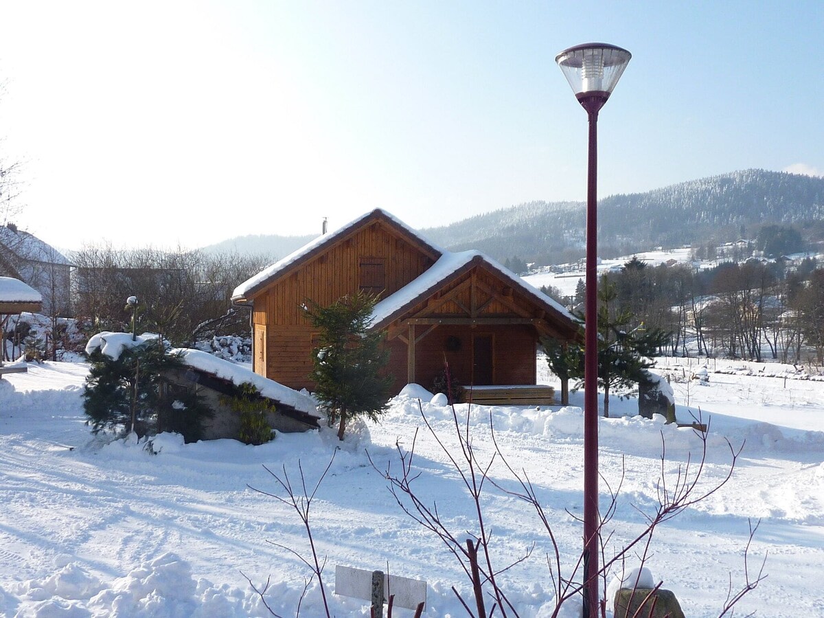 位于Vosges的漂亮度假木屋，设有公共泳池