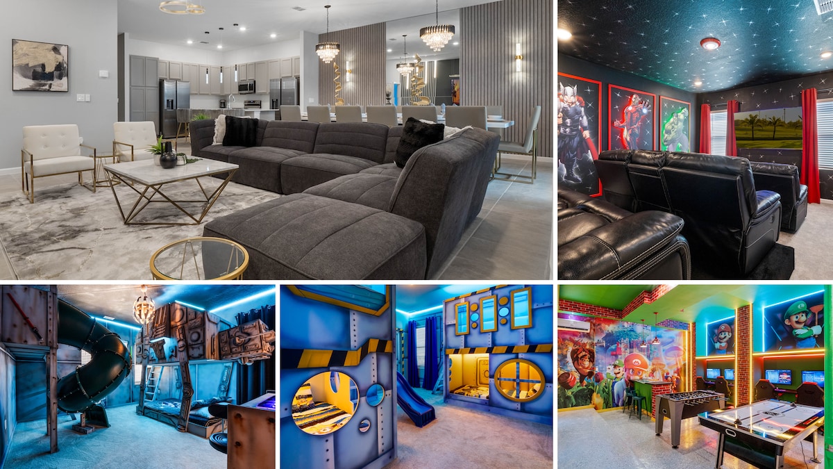 Theater, Epic Game Room, Themed Bedrooms