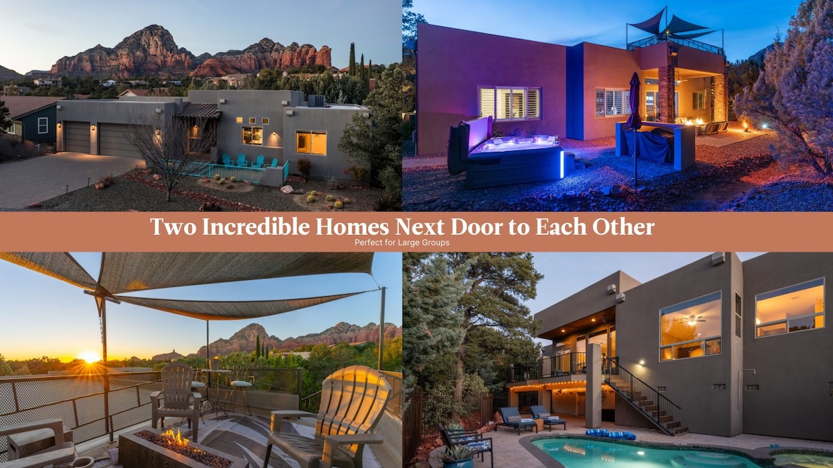 Two Homes! Pool, Spa, Rooftop Deck & 360° Views