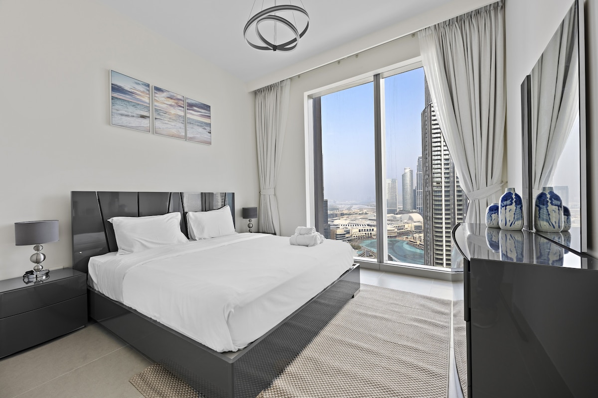 令人惊叹的双卧室公寓，欣赏哈利法塔（ Burj Khalifa ）美景