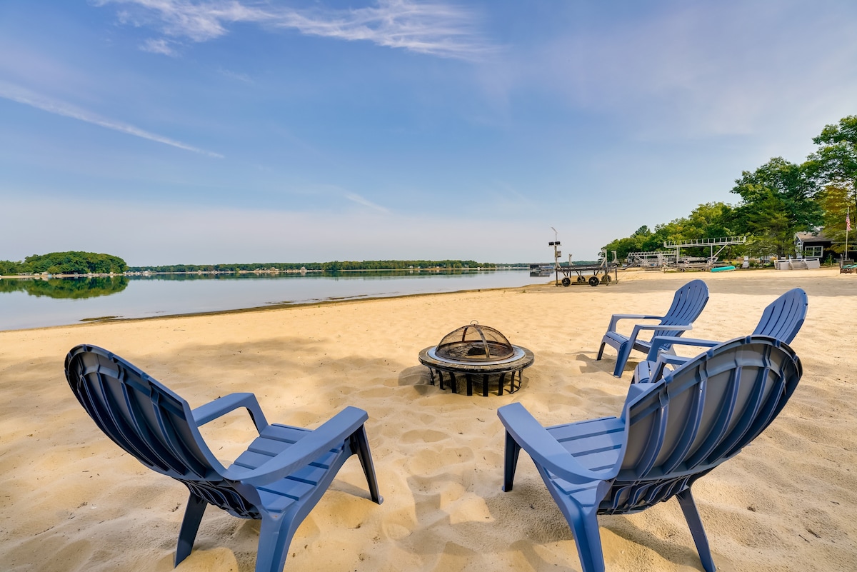 Lakefront Baldwin Cottage w/ Deck & Private Beach!