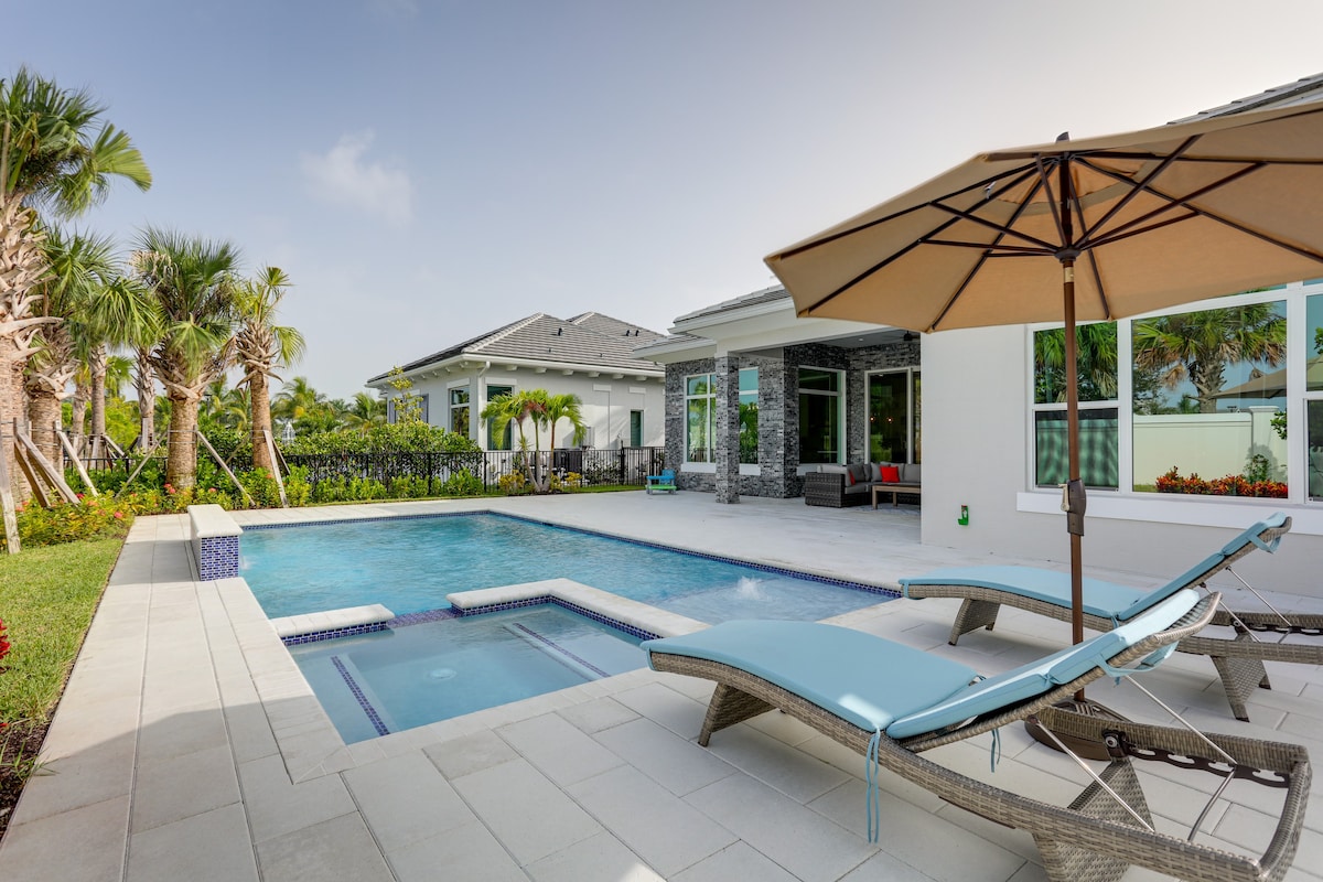 豪华棕榈海滩花园，带私人游泳池和水疗